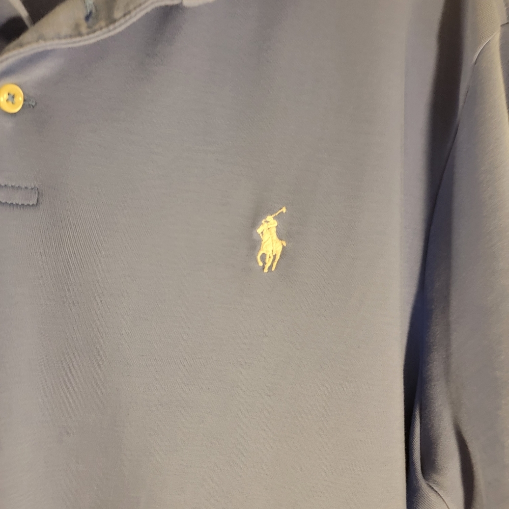 POLO Ralph Lauren Faded Royal Blue Heather Mens Blue Label Customer Slim Fit‎ XL - Picture 2 of 10
